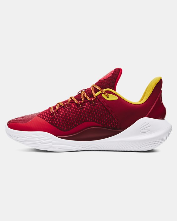 Unisex Curry 11 Bruce Lee 'Fire' Basketball Shoes in Red image number 1